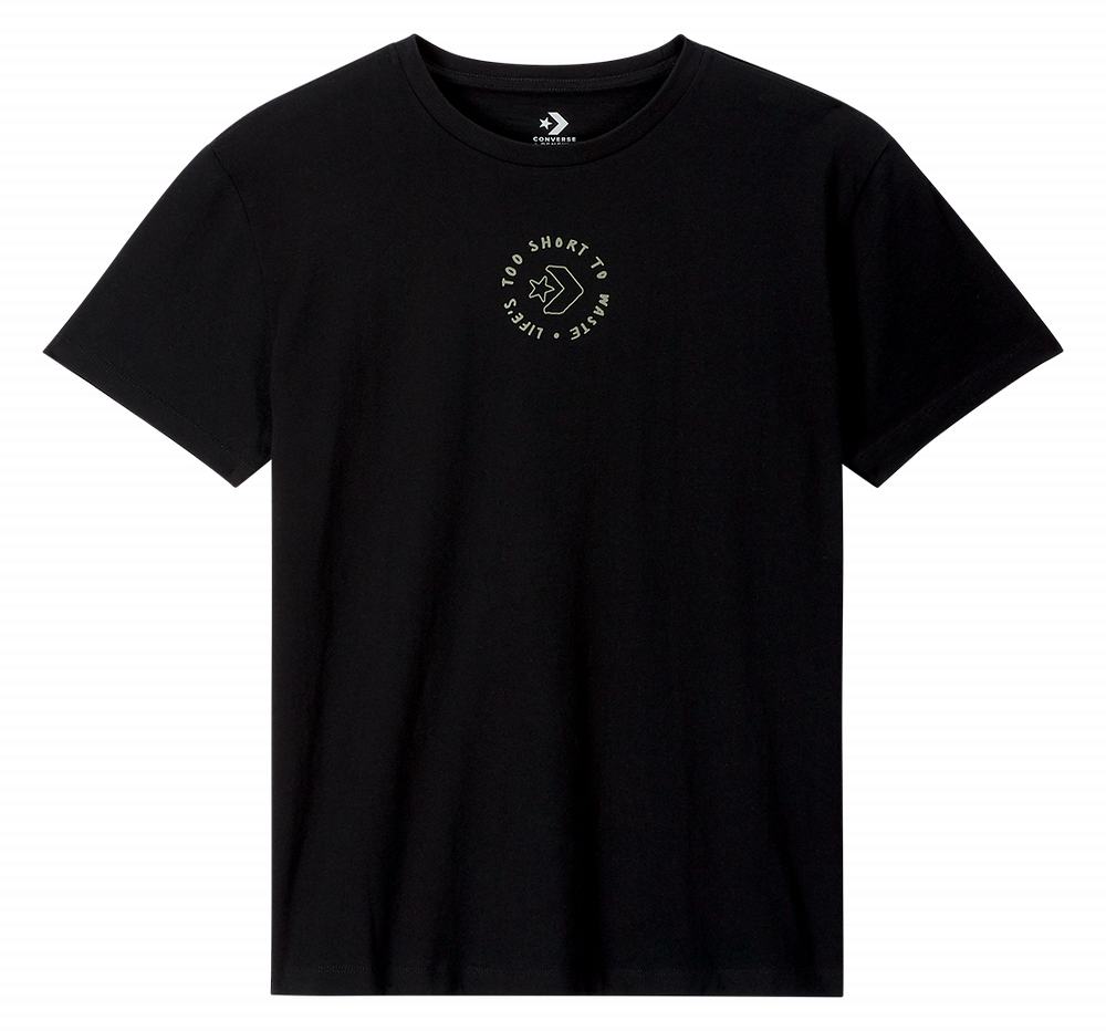 Camiseta Converse Life's Short Circle Mulher Pretas 732419MEK